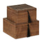 2 Piece Storage Boxes Wood Brown