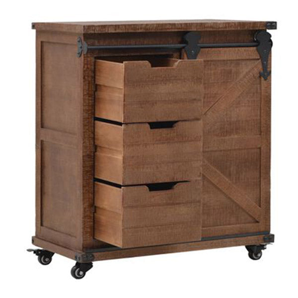 Storage Cabinet Solid Fir Wood Brown