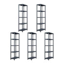 Storage Shelf Racks 5 Pcs Black 125 Kg 60X30X180 Cm Plastic