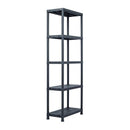 Storage Shelf Racks 5 Pcs Black 125 Kg 60X30X180 Cm Plastic