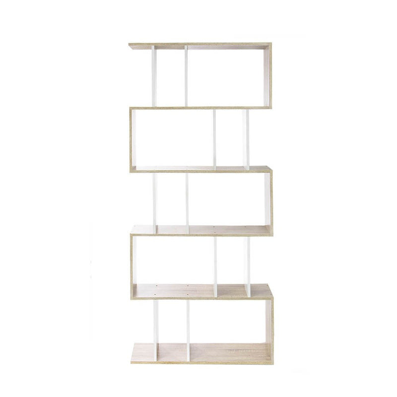 5 Tier Display/Book/Storage Shelf Unit in Brown and White