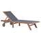 Folding Sun Lounger With Wheels Solid Teak And Textilene