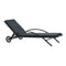 Sun Lounger With Cushion And Wheels Poly Rattan Anthracite