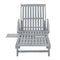 Garden Sun Lounger Grey Solid Acacia Wood