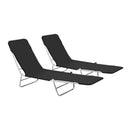 Folding Sun Loungers 2 Pcs Steel And Fabric