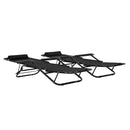 Folding Sun Loungers 2 Pcs With Footrests Steel