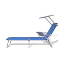 Sun Lounger With Canopy Steel Blue
