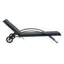 Sun Lounger With Cushion And Wheels Poly Rattan Anthracite