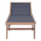 Folding Sun Lounger With Wheels Solid Teak And Textilene