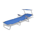Sun Lounger With Canopy Steel Blue