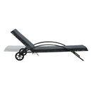 Sun Lounger With Cushion And Wheels Poly Rattan Anthracite