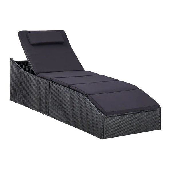 Sunbed With Cushion Pe Rattan