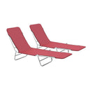 Folding Sun Loungers 2 Pcs Steel And Fabric