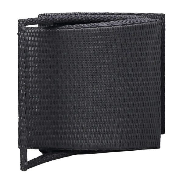 Sunbed With Cushion Weather Resistant Pe Rattan Black