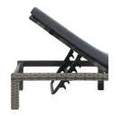 Sun Lounger With Cushion Poly Rattan Anthracite