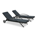 Sun Loungers With Table Poly Rattan Anthracite