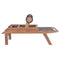 Folding Sun Lounger With Wheels Solid Teak And Textilene