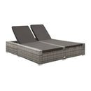 Double Sun Lounger Poly Rattan Grey