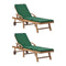 Sun Loungers With Cushions 2 Pcs Solid Teak Wood Green