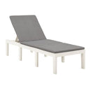 Sun Lounger With Anthracite Cushion Plastic White