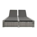 Double Sun Lounger Poly Rattan Grey