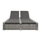 Double Sun Lounger Poly Rattan Grey