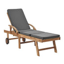 Sun Loungers With Dark Grey Cushions 2 Pcs Solid Teak Wood