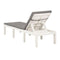 Sun Lounger With Anthracite Cushion Plastic White