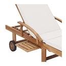Sun Loungers With Cushions 2 Pcs Solid Teak Wood Cream