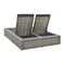 Double Sun Lounger Poly Rattan Grey