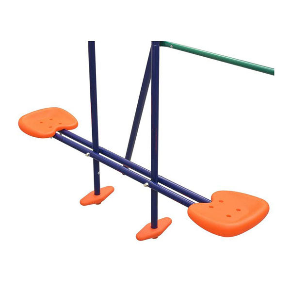 Swing Set With Slide And 3 Seats Orange