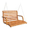 Swing Bench Solid Bent Wood With Teak Finish 91X130X58 Cm
