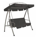 Outdoor Convertible Swing Bench With Canopy Anthracite 198X120X205 Cm