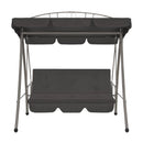 Outdoor Convertible Swing Bench With Canopy Anthracite 198X120X205 Cm