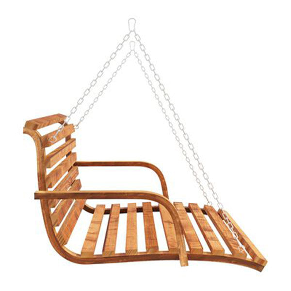 Swing Bench Solid Bent Wood With Teak Finish 91X130X58 Cm
