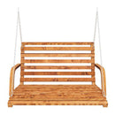 Swing Bench Solid Bent Wood With Teak Finish 91X130X58 Cm