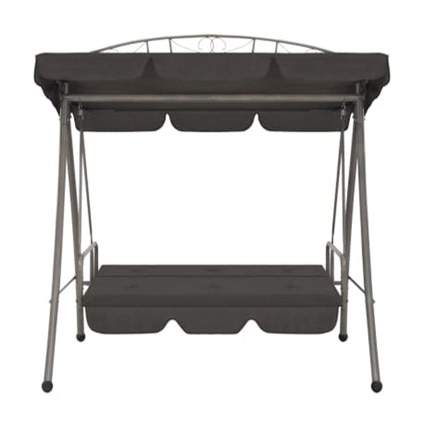 Outdoor Convertible Swing Bench With Canopy Anthracite 198X120X205 Cm