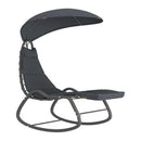 Garden Swing Chair Grey 160X80X195 Cm Fabric