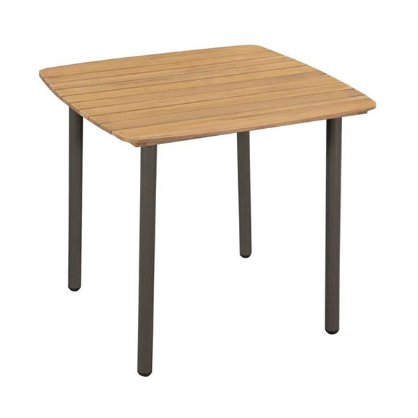 Garden Table 80X80X72Cm Solid Acacia Wood And Steel