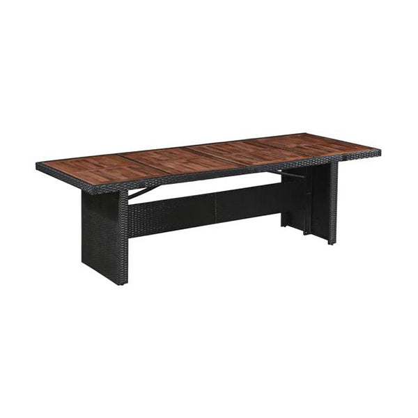 Garden Table 240X90X74 Cm Poly Rattan And Solid Acacia Wood