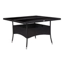 Outdoor Dining Table Pe Rattan And Glass