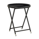 Tea Table 60 Cm Poly Rattan And Tempered Glass