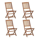 Folding Outdoor Chairs 4 Pcs Acacia Wood