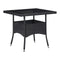 Outdoor Dining Table Black Poly Rattan And Tempered Glass