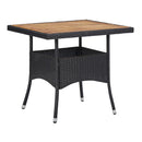 Outdoor Dining Table Pe Rattan And Solid Acacia Wood