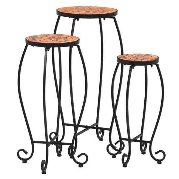 Mosaic Tables 3 Pcs Terracotta Ceramic