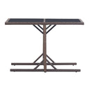 Garden Table 110X53X72 Cm Glass And Poly Rattan