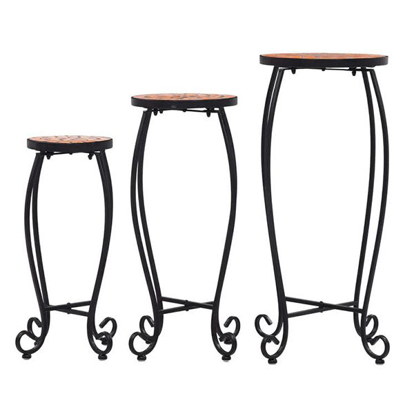 Mosaic Tables 3 Pcs Terracotta Ceramic
