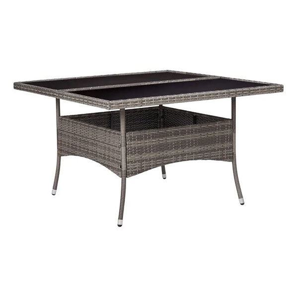 Outdoor Dining Table Pe Rattan And Glass