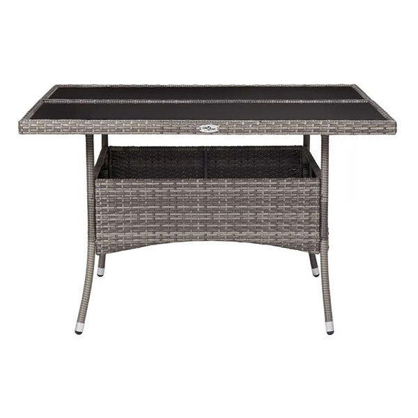 Outdoor Dining Table Pe Rattan And Glass